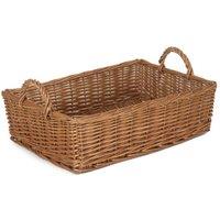 Red Hamper Wicker Wicker Rectangular Display Basket in Brown