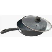 Durastone 28cm Aluminium Non-Stick Wok With Lid in Dark Grey