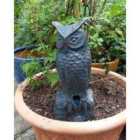 Inspirational Gifting Long Eared Owl Garden Sculpture Outdoor Figurine in Bronze