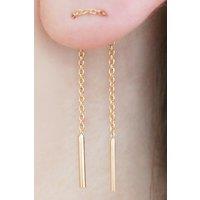 Otis Jaxon London Sterling Silver Short Drop Chain Threader Earrings in Rose Gold