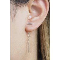 Otis Jaxon London Bar & Chain Sterling Silver Threader Earrings