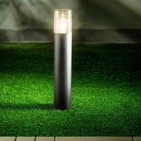 CGC Lighting 'Bluebell' Dark Grey Medium Outdoor Post Light with Smoky Diffuser