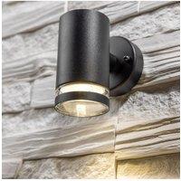 CGC Lighting 'Jennifer' Black Outdoor Single Spot Cylinder GU10 Wall Light