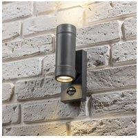 CGC Lighting 'Valentine' Dark Grey Outdoor Double Wall Light With PIR Motion Sensor