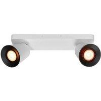 CGC Lighting 'Elli' White Double Cylinder Surface Mounted Adjustable Ceiling Spotlight with a choice of White, Black or Gold Inner