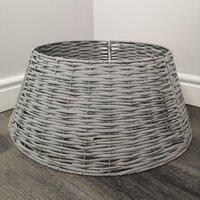 Samuel Alexander 48/70cm KD Willow Christmas Tree Skirt Wicker Rattan- Large Light Grey
