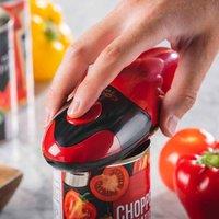 Cooks Professional Electric Can Tin Opener with One Touch Operation in 6 Colours in Red
