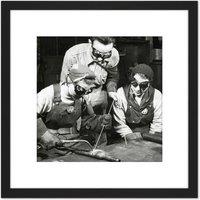 Artery8 Marshall Women Welding Steel Industry Photo 8X8 Inch Square Wooden Framed Wall Art Print Picture with Mount in Black