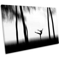 CanvasGeeks Dancing Alone Ballerina Canvas Wall Art Picture Print in Grey | Size: W24 x H16 x D20mm