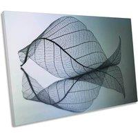 CanvasGeeks Curvaceousness Leaf Floral Canvas Wall Art Picture Print in Light Blue | Size: W24 x H16 x D20mm