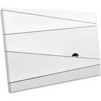 CanvasGeeks Over There It's Raining Umbrella Minimalistic Canvas Wall Art Picture Print in White | Size: W24" x H16" x D20mm