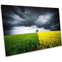 CanvasGeeks Stormy Lonely Tree Landscape Seasons Canvas Wall Art Picture Print | Size: W18 x H12 x D20mm