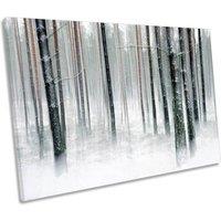 CanvasGeeks Winter Forest Snowy Landscape White Canvas Wall Art Picture Print | Size: W18 x H12 x D20mm