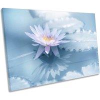 CanvasGeeks Reflection Still Calm Lilly Blue Peace Floral Canvas Wall Art Picture Print | Size: W18 x H12 x D20mm