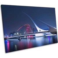 CanvasGeeks Samuel Beckett Bridge Dublin Ireland Canvas Wall Art Picture Print in Blue | Size: W18 x H12 x D20mm