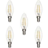 BHS Lighting Pack of 5 4W 5 E14 Small Edison Screw Candle LED Bulb in Clear