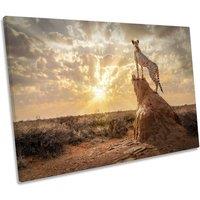 CanvasGeeks Sundown Cheetah Wildlife Canvas Wall Art Picture Print | Size: W18 x H12 x D20mm