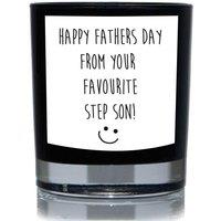 60 SECOND MAKEOVER Funny Candle Happy Fathers Day From Your Favourite Step Son Gift 20cl Candle in Black