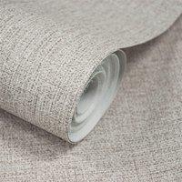 Grandeco Twill Plain Fabric Textured Wallpaper in Natural