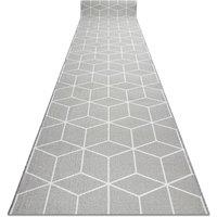 RugsX Anti-Slip Cube Runner in Grey | Size: 80 cm x 130 cm