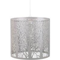 Happy Homewares Unique & Beautiful Metal Forest Design Ceiling Pendant Shade in Grey