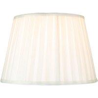 Happy Homewares Traditional Classic Faux Silk Pleated Inner Lined Lamp Shade in Cream | Size: 12 inches