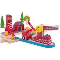 Bigjigs Rail Fire Sea Rescue Toy in Red