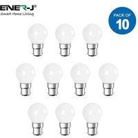 ENER-J LED Bulb- 4W LED Golf Lamp B22 3000K (pack of 10 units) in White | Size: 25 cm diameter x 19 cm high