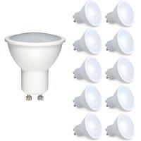ENER-J LED Lamp- 7W GU10 SMD DIMMABLE LED, 500Lm, 3000K (pack of 10 units) in White | Size: 25 cm diameter x 19 cm high
