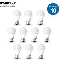 ENER-J LED Bulb- 12W GLS A60 LED Thermoplastic Lamp B22 6000K (pack of 10 units) in White | Size: 25 cm diameter x 19 cm high