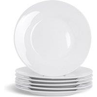 Glim & Glam Dinner Plates Porcelain 6 Piece Set 10.4 in White