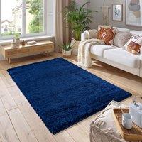 Smart Living Soft Fluffy 5cm Thick Pile Shaggy Area Rugs for Living Room, Bedroom in Dark Blue | Size: 60 cm x 220 cm