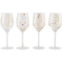 Mikasa Cheers Metallic Gold Wine Glasses Set Of 4, 400ml Dishwasher Safe in Clear