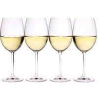 Mikasa Julie White Wine Glasses Set of 4, 468ml Dishwasher Safe in Clear