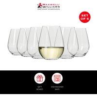 Maxwell & Williams Vino Set of 6 x 400ml Wine Glasses Dishwasher Safe in Clear