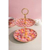 Maxwell & Williams Teas & C's Kasbah Rose Two Tiered Cup Cakes Stand in Pink