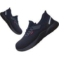 Alivio Lightweight Safety Shoes Breathable Toe Cap, Non-Slip Safety Trainers Men Women (Navy Blue, 10) in Dark Navy | Size: 10