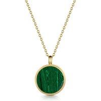 LOVELOX Lockets Women's Malachite Modern Round Locket in Silver