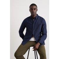 Burton Men's Long Sleeve Chest Pocket Oxford Shirt in Navy | Size: Small