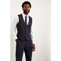 Burton Men's Navy Tailored Fit Essential Waistcoat | Size: Small