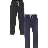 Just Essentials Men's Mens 2 Pack Jersey Pyjama Trousers in Navy | Size: XL