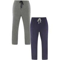 Just Essentials Men's Mens 2 Pack Jersey Pyjama Trousers in Charcoal | Size: XL