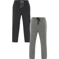 Just Essentials Men's Mens 2 Pack Jersey Pyjama Trousers in Black | Size: Large