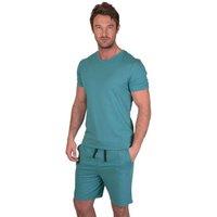 Light & Shade Men's V Neck Tee & Short Pyjama Set in Blue | Size: XL