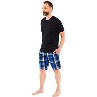 Just Essentials Men's Check Short Pyjama Set in Royal | Size: 2XL