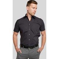 Double TWO Men's Black Classic Easy Care Short Sleeve Shirt | Size: 18.5 in