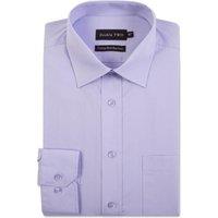 Double TWO Men's Mauve Long Sleeve Cotton Rich Non-Iron Shirt | Size: 21 inches