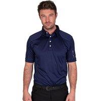 Island Green Men's Top Stitch Golf Polo Shirt in Navy | Size: Small