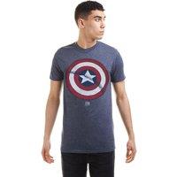 Marvel Men's Captain America Shield Cotton T-Shirt in Navy | Size: Medium
