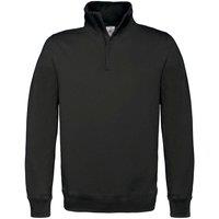 B&C Men's ID.004 1 4 Zip Sweatshirt in Black | Size: 2XL